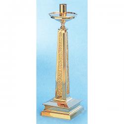  Paschal Candlestick | 31\" | Brass Or Bronze | Ornate Square Column & Base 