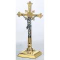 Altar Crucifix | 12" | Brass Or Bronze | Square Base | Budded Cross 