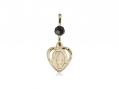  Miraculous Heart Neck Medal/Pendant Only w/Bead - Black 