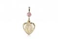  Miraculous Heart Neck Medal/Pendant Only w/Bead - Light Rose 