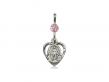  Miraculous Heart Neck Medal/Pendant Only w/Bead - Light Rose 