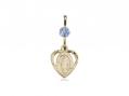  Miraculous Heart Neck Medal/Pendant Only w/Bead - Light Sapphire 