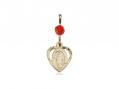  Miraculous Heart Neck Medal/Pendant Only w/Bead - Ruby - July 