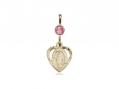  Miraculous Heart Neck Medal/Pendant Only w/Bead - Rose - October 