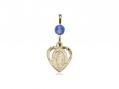  Miraculous Heart Neck Medal/Pendant Only w/Bead - Sapphire - September 