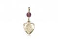 Guardian Angel Neck Medal/Pendant Only w/Bead - Amethyst - February 