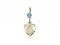  Guardian Angel Neck Medal/Pendant Only w/Bead - Aqua - March 