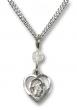  Guardian Angel Neck Medal/Pendant Only w/Bead - Crystal - April 