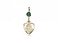  Guardian Angel Neck Medal/Pendant Only w/Bead - Emerald - May 