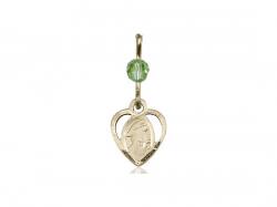  Guardian Angel Neck Medal/Pendant Only w/Bead - Peridot - August 