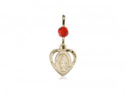  Guardian Angel Neck Medal/Pendant Only w/Bead - Ruby - July 