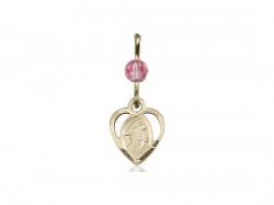  Guardian Angel Neck Medal/Pendant Only w/Bead - Rose - October 