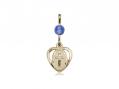  Heart/Cross Neck Medal/Pendant Only w/Bead - Sapphire - September 