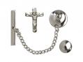  Crucifix Lapel Pin with Silver Plate Tie Tac Set 