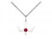  Holy Spirit Neck Medal/Pendant w/Ruby Stone for July 