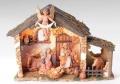  "Six Figure" Italian Lighted Christmas Nativity Set With Stable 