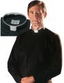  Black Long Sleeve Clergy Shirt with Border - 16 1/2", 35" - 37" 
