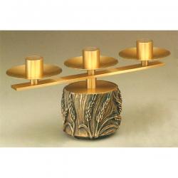  3, 5, 7 Lite Satin Finish Bronze Altar Candelabra: 5757 Style - 1 1/2\" Socket 