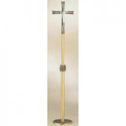 Processional Satin Bronze Finish \"Risen Christ\" Floor Crucifix: 5757 Style - 87\" Ht 