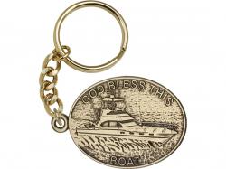 God Bless This Boat Keychain 