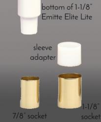  Emitte Elite Lite Brass Sleeve Adapter for Candelabra Conversion: 1 1/8\" 