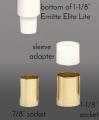  Emitte Elite Lite Brass Sleeve Adapter for Candelabra Conversion: 1 1/8" 