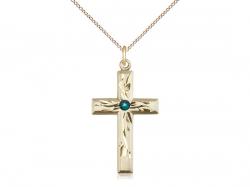  Cross Neck Medal/Pendant w/Emerald Stone Only for May 