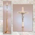  High Polish Finish Bronze Floor Processional Crucifix: 5959 Style - 89" Ht 