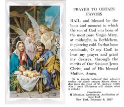  \"Prayer to Obtain Favors\" Prayer/Holy Card (Paper/100) 