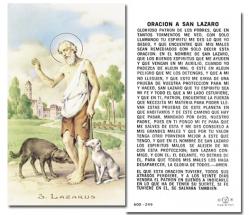  \"St. Lazarus\" Spanish Prayer/Holy Card (Paper/100) 