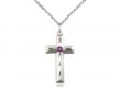  Cross Neck Medal/Pendant w/Amethyst Stone Only for February 