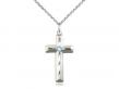  Cross Neck Medal/Pendant w/Aqua Stone Only for March 