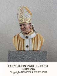  St. John Paul II Bust Statue in Fiberglass, 28\"H 