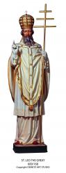  St. Leo the Great (Pope) Statue in Linden Wood, 48\" & 60\"H 