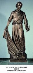  St. Peter the Fisherman Statue - Bronze Metal (Custom) 