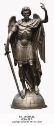  St. Michael the Archangel Statue - 3/4 Relief - Bronze Metal (Custom) 