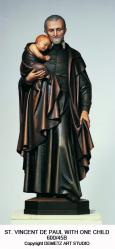  St. Vincent de Paul w/Child Statue in Fiberglass, 36\"H 