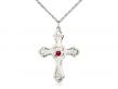  Cross Neck Medal/Pendant w/Ruby Stone Only for July 