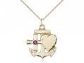  Faith, Hope & Charity Neck Medal/Pendant w/Amethyst Stone Only for February 