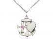  Faith, Hope & Charity Neck Medal/Pendant w/Rose Stone Only for October 