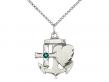  Faith, Hope & Charity Neck Medal/Pendant w/Emerald Stone Only for May 