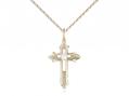  Cross on Cross Neck Medal/Pendant w/Crystal Stone Only for April 
