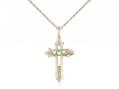  Cross on Cross Neck Medal/Pendant w/Peridot Stone Only for August 