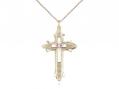  Cross on Cross Neck Medal/Pendant w/Light Amethyst Stone Only for June 