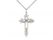  Cross on Cross Neck Medal/Pendant w/Sapphire Stone Only for September 