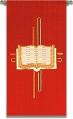 Red Banner/Tapestry - Bible & Cross 