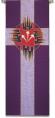 Purple Banner/Tapestry - Cross, Thorns, Nails 