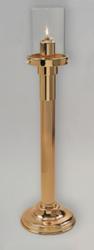  Satin Finish Bronze Acolyte Processional Candlestick: 6125 Style - 25 Hr Oil Canister 