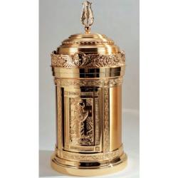  High Polish Finish Bas Relief Bronze Tabernacle: 6113 Style - 38.5\" Ht 