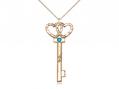 Key w/Double Hearts Neck Medal/Pendant w/Zircon Stone Only for December 